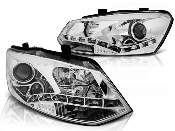 Scheinwerfer DRL LED Tagfahrlicht für VW Polo 6R 6C Bj. 09-17 Chrom