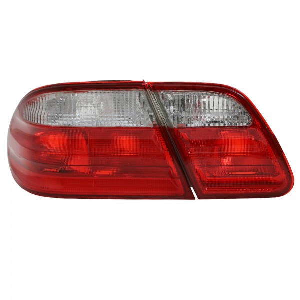 Rückleuchten Klarglas für Mercedes E-Klasse W210 Limo Bj. 95-02 Rot/Chrom