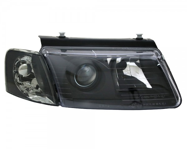 Scheinwerfer Klarglas Projektor für VW Passat 3B Bj. 96-00 Schwarz