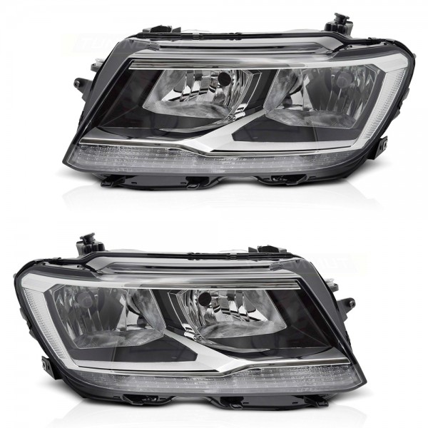 Scheinwerfer Halogen Set für VW Tiguan 2 AD Bj. 16-20 Stellmotor DRL H7 TYC