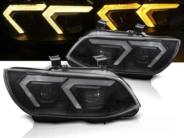 Xenon Scheinwerfer LED Tagfahrlicht Gelb für BMW E92 E93 ohne AFS Bj. 10-13 Schwarz