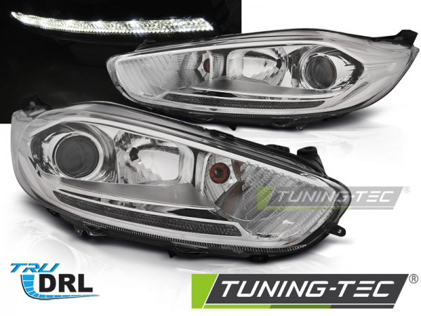 Scheinwerfer DRL LED Tagfahrlicht für Ford Fiesta MK7 Bj. 13-17 Chrom