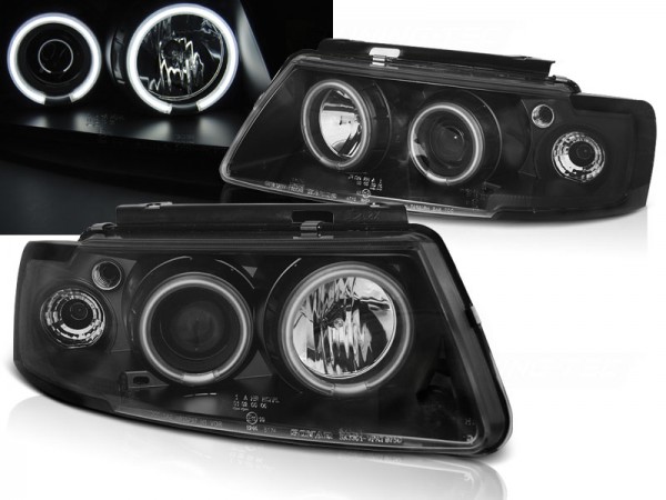Scheinwerfer CCFL Angel Eyes für VW Passat 3B Bj. 96-00 Schwarz