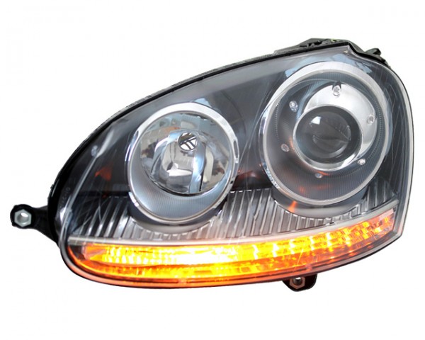 Scheinwerfer Klarglas für VW Golf 5 Jetta 3 Bj. 03-10 Schwarz