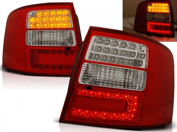 LED Rückleuchten für Audi A6 C5 4B Avant Bj. 97-04 Rot/Chrom mit LED Blinker