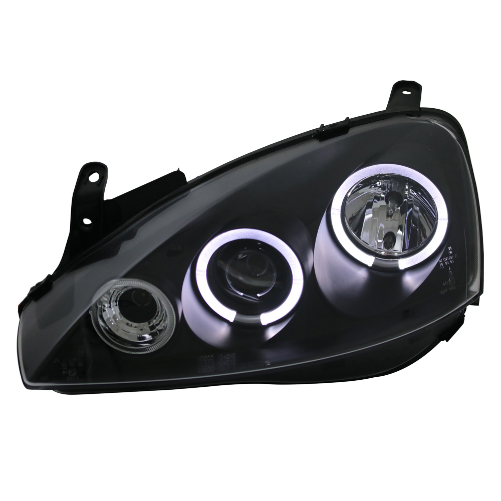 LED Angel Eyes Scheinwerfer für Opel Corsa C Combo C schwarz