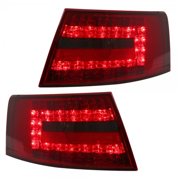 LED Rückleuchten für Audi A6 C6 4F Limo Bj. 04-08 Rot/Smoke 7-PIN