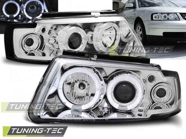 Scheinwerfer Angel Eyes für VW Passat 3B Bj. 96-00 Chrom