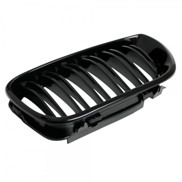 Nieren Kühlergrill für BMW E46 Limo Touring Bj. 01-05 Schwarz Klavierlack Doppelsteg