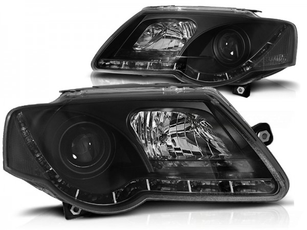 Scheinwerfer DRL LED Tagfahrlicht für VW Passat 3C B6 Bj. 05-10 Schwarz
