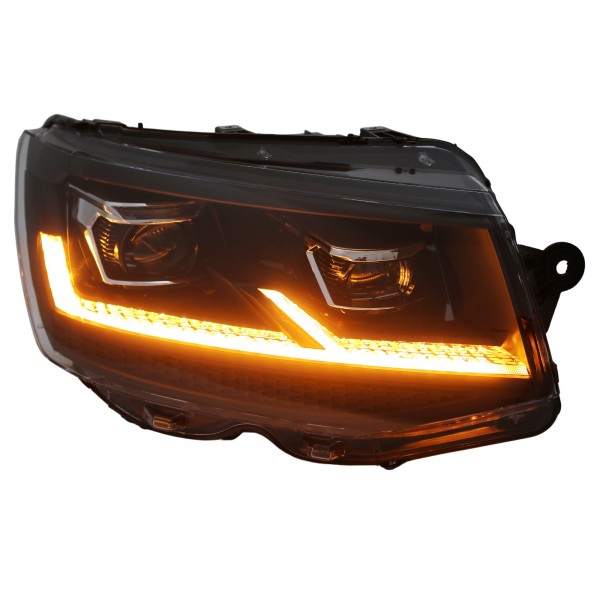 Voll LED Scheinwerfer Tagfahrlicht für VW T6 Bj. 15-19 Schwarz mit dynamischem LED Blinker