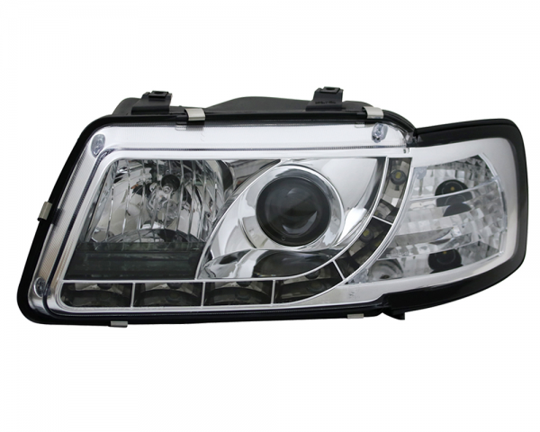 Scheinwerfer LED Tagfahrlicht Optik für Audi A3 8L Bj. 96-00 Chrom