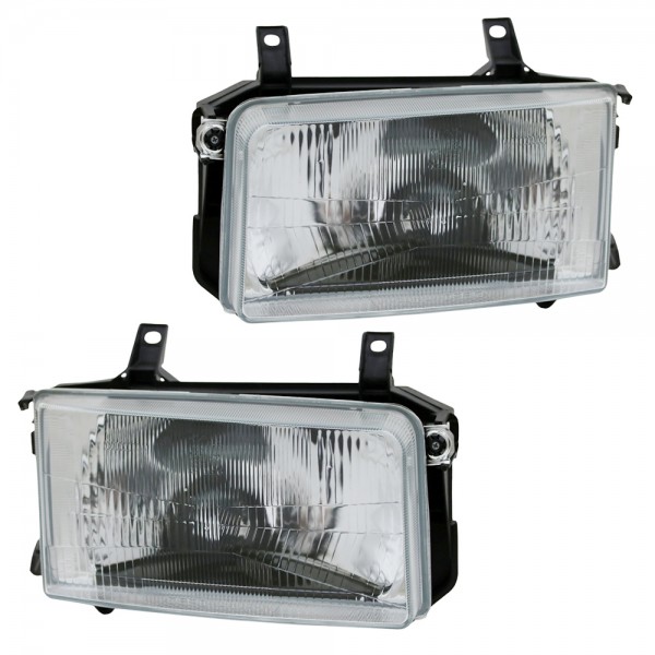 Scheinwerfer für VW T4 Bus Bj. 90-03 Schwarz ohne Blinker kurzer Vorderwagen