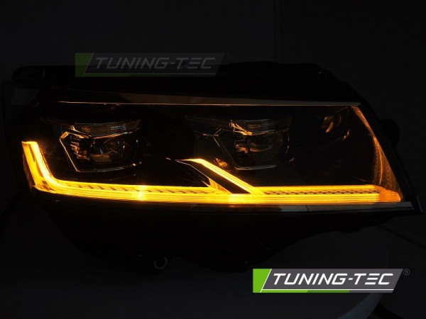 Voll LED Scheinwerfer Tagfahrlicht für VW T6.1 Bj. 19-24 Schwarz mit LED Blinker