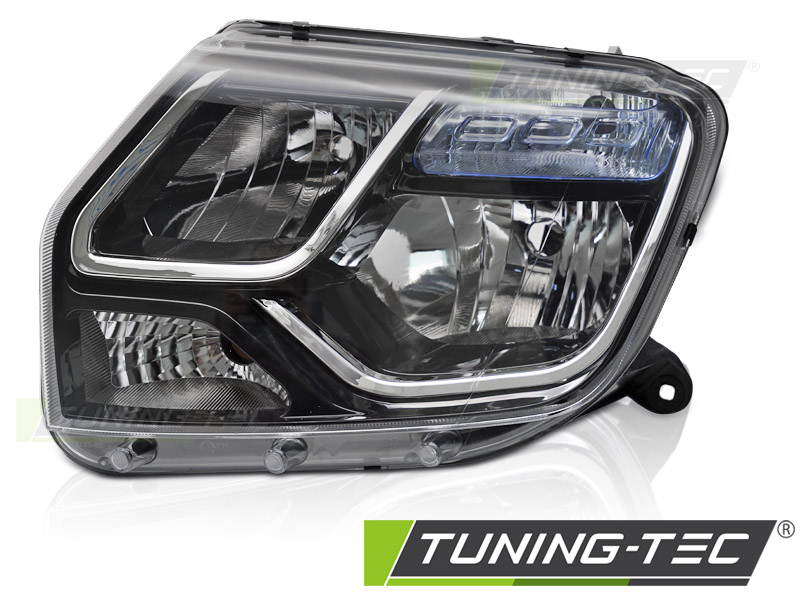 Scheinwerfer Halogen Links für Dacia Duster H79 Bj. 13-15 DRL H1 H7 Schwarz