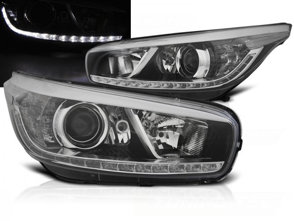 Scheinwerfer LED Tagfahrlicht Optik für Kia Ceed II Bj. 12-18 Schwarz