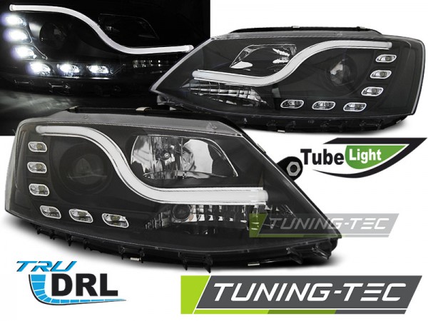 Scheinwerfer DRL LED Tagfahrlicht für VW Jetta 6 Bj. 11-18 Schwarz LTI