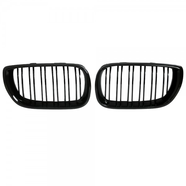 Nieren Kühlergrill für BMW E46 Limo Touring Bj. 01-05 Schwarz Klavierlack Doppelsteg