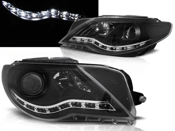Scheinwerfer LED Tagfahrlicht Optik für VW Passat CC Bj. 08-12 Schwarz