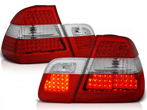 LED Rückleuchten für BMW E46 Limo Bj. 01-05 Rot/Chrom