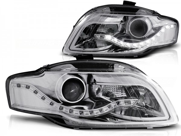 Scheinwerfer DRL LED Tagfahrlicht für Audi A4 B7 Bj. 04-08 Chrom