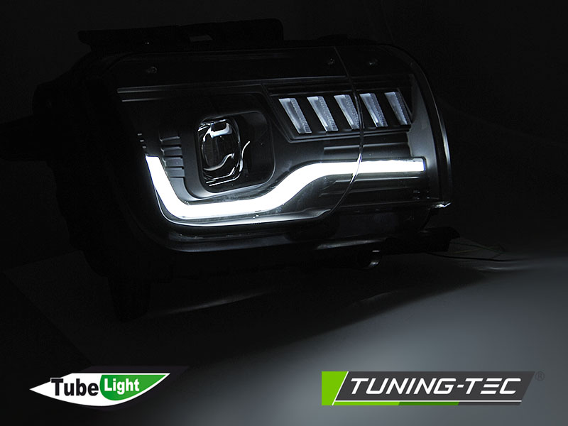 Scheinwerfer LED Tagfahrlicht Optik für Chevrolet Camaro Bj. 09-13 Schwarz dynamischer Blinker LTI