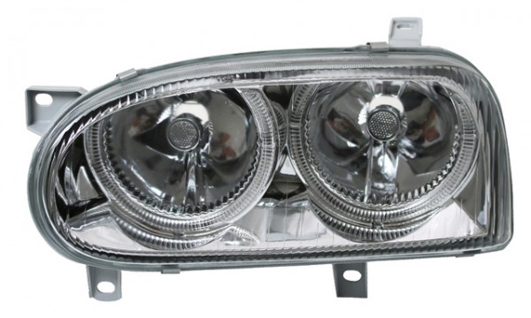 Scheinwerfer Klarglas Angel Eyes für VW Golf 3 Bj. 91-97 Chrom