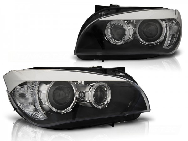 Scheinwerfer LED Angel Eyes für BMW X1 E84 Bj. 09-12 Schwarz