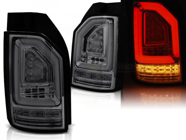 Voll LED Lightbar Rückleuchten für VW T6 Bj. 15-19 Smoke (Heckklappe / LED)