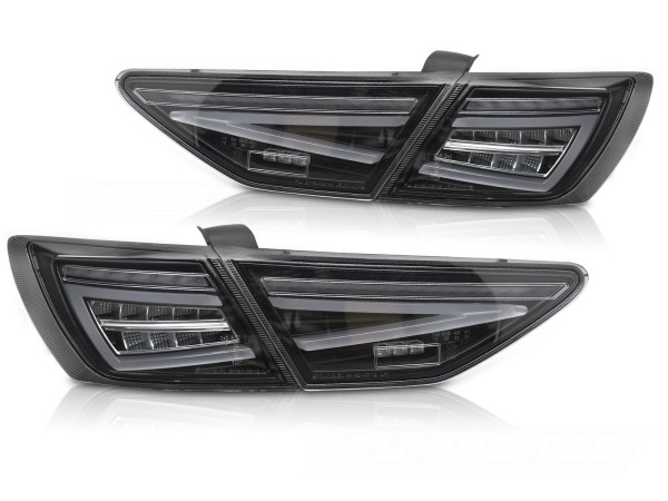 LED Lightbar Rückleuchten für Seat Leon 5F Bj. 12-16 Schwarz (für Halogen)