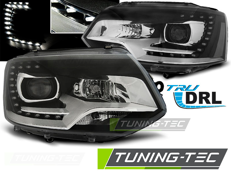 Scheinwerfer DRL LED Tagfahrlicht für VW T5 GP Facelift Bj. 10-15 Schwarz, T5 Facelift (GP), VW, Scheinwerfer