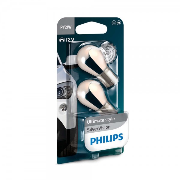 Philips PY21W 21W 12V BAU15s SilverVision Blinker Blister 2 St.