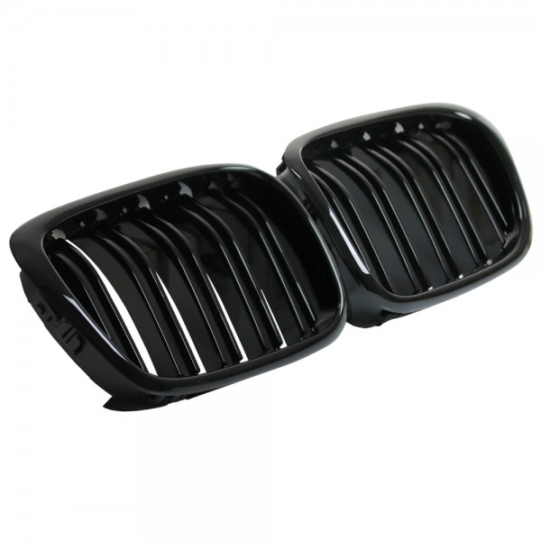 Nieren Kühlergrill 5er für BMW E39 Bj. 1995-2003 Schwarz Klavierlack Doppelsteg