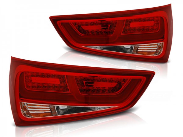LED Lightbar Rückleuchten für Audi A1 + Sportback Bj. 10-14 Rot/Chrom