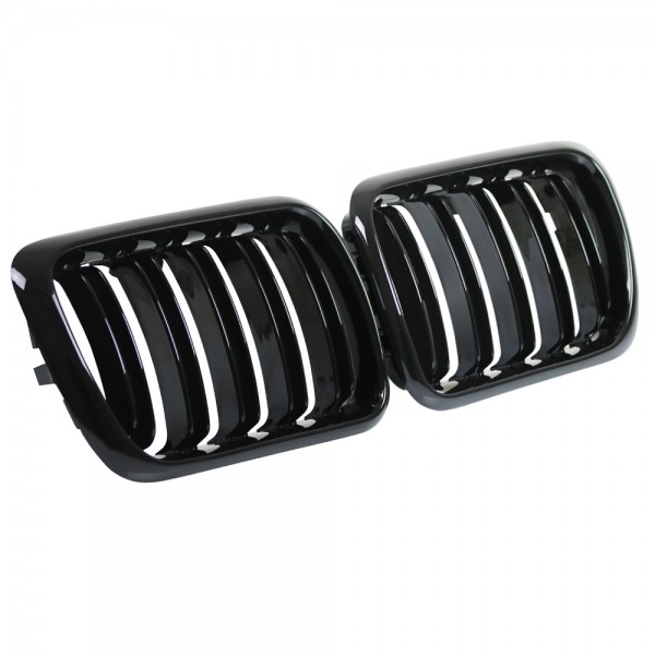 Nieren Kühlergrill Frontgrill für BMW E36 Bj. 96-99 Schwarz Klavierlack Doppelsteg