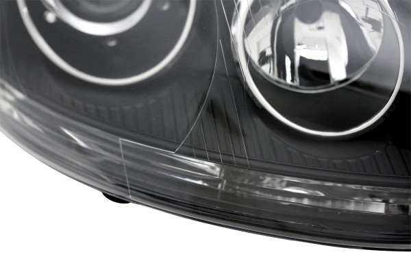 Scheinwerfer Klarglas für VW Golf 5 Jetta 3 Bj. 03-10 Schwarz Xenon Optik