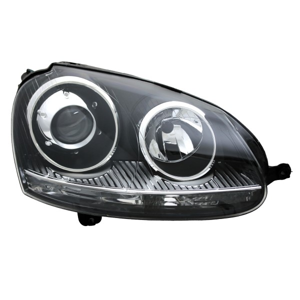 Scheinwerfer Klarglas für VW Golf 5 Jetta 3 Bj. 03-10 Schwarz Chrom Xenon Optik