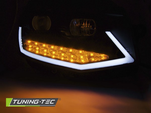 Scheinwerfer DRL LED Tagfahrlicht für VW T6 Bj. 15-19 Schwarz mit LED Blinker LTI