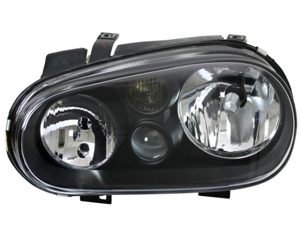 Scheinwerfer Klarglas für VW Golf 4 Bj. 97-03 Schwarz mit Nebelscheinwerfer