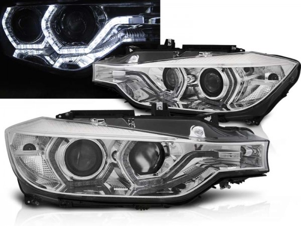 Scheinwerfer DRL LED Tagfahrlicht für BMW 3er F30 F31 LCI Facelift Bj. 15-18 Chrom