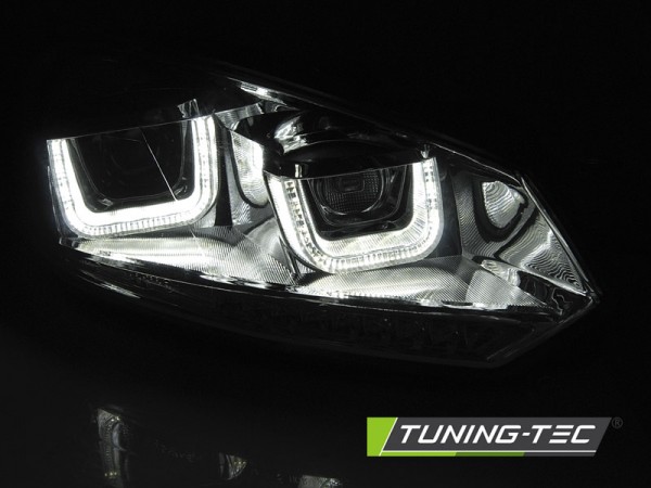 Scheinwerfer DRL LED Tagfahrlicht für VW Golf 6 Bj. 08-13 Chrom mit dynamischem Blinker