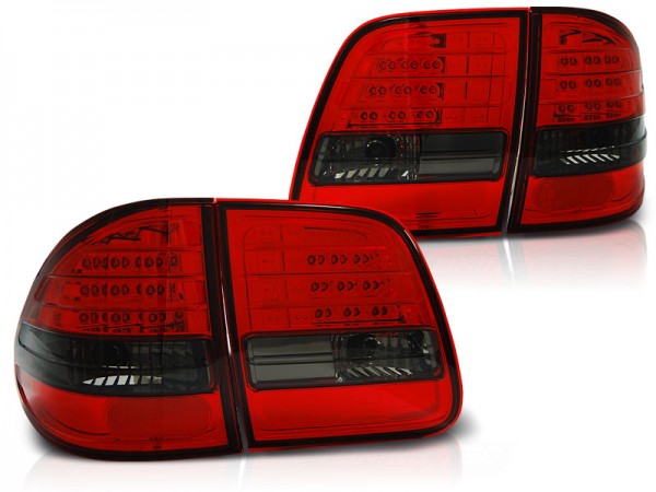LED Rückleuchten für Mercedes E-Klasse W210 Kombi Bj. 96-03 Rot/Smoke