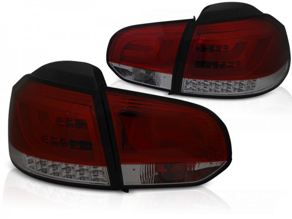 LED Lightbar Rückleuchten für VW Golf 6 (VI) Bj. 08-12 Rot/Smoke