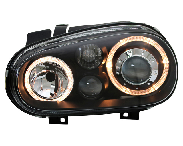 Scheinwerfer Angel Eyes für VW Golf 4 Bj. 97-03 Schwarz