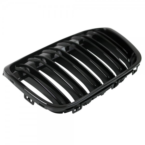 Kühlergrill Frontgrill für BMW X1 F48 Bj. 2015- Schwarz Doppelsteg Klavierlack