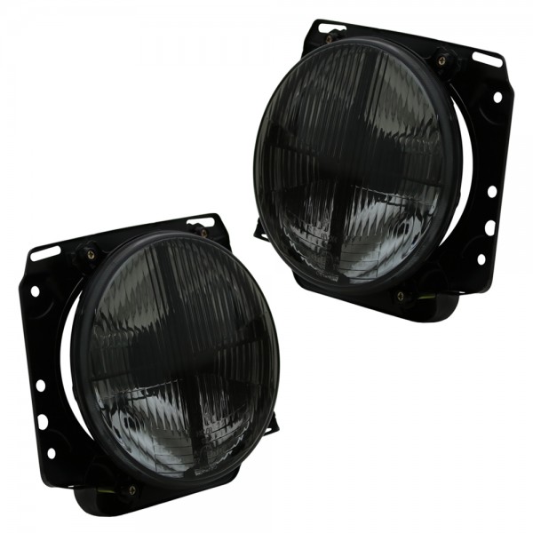 Scheinwerfer geriffelt für VW Golf 2 Bj. 83-92 Smoke mit Fadenkreuz