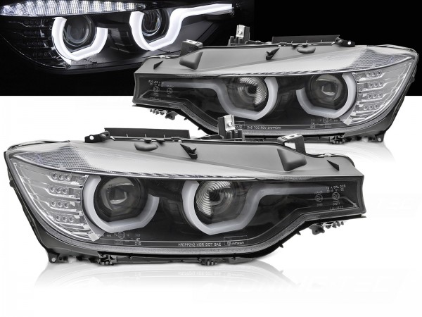 Scheinwerfer DRL LED Tagfahrlicht für BMW 3er F30 F31 Bj. 11-15 Schwarz