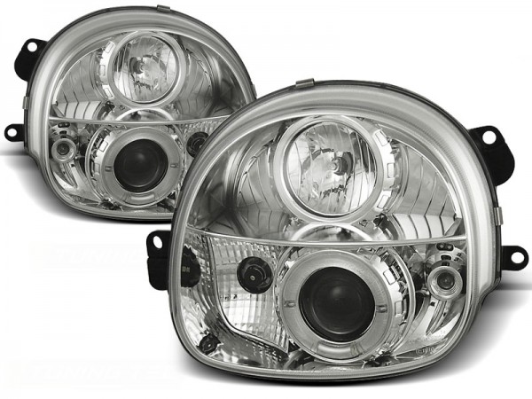 Scheinwerfer Angel Eyes für Renault Twingo Bj. 93-07 Chrom