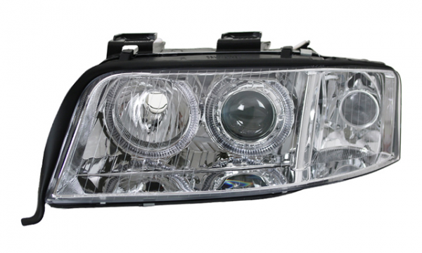 Xenon Scheinwerfer Angel Eyes für Audi A6 C5 4B Bj. 01-04 Chrom