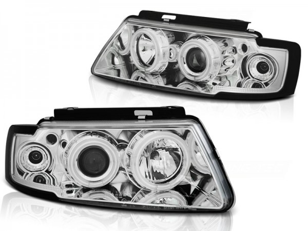 Scheinwerfer CCFL Angel Eyes für VW Passat 3B Bj. 96-00 Chrom